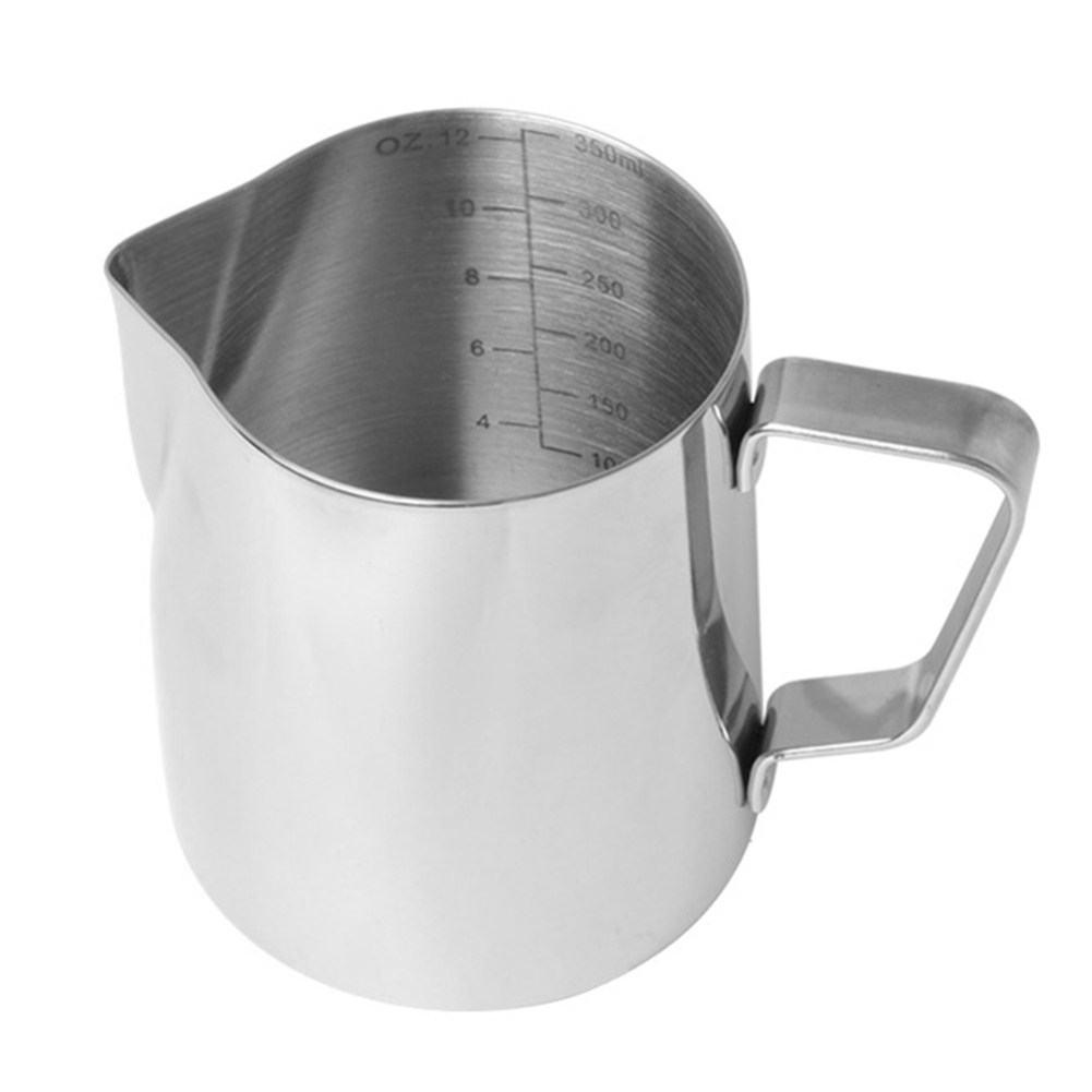 

350ml Stainless Steel Measuring Scale Cup Milk Foam Cup Coffee Garland Cup, 501 Original