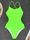 Backless Plain One-Piece Swimwear