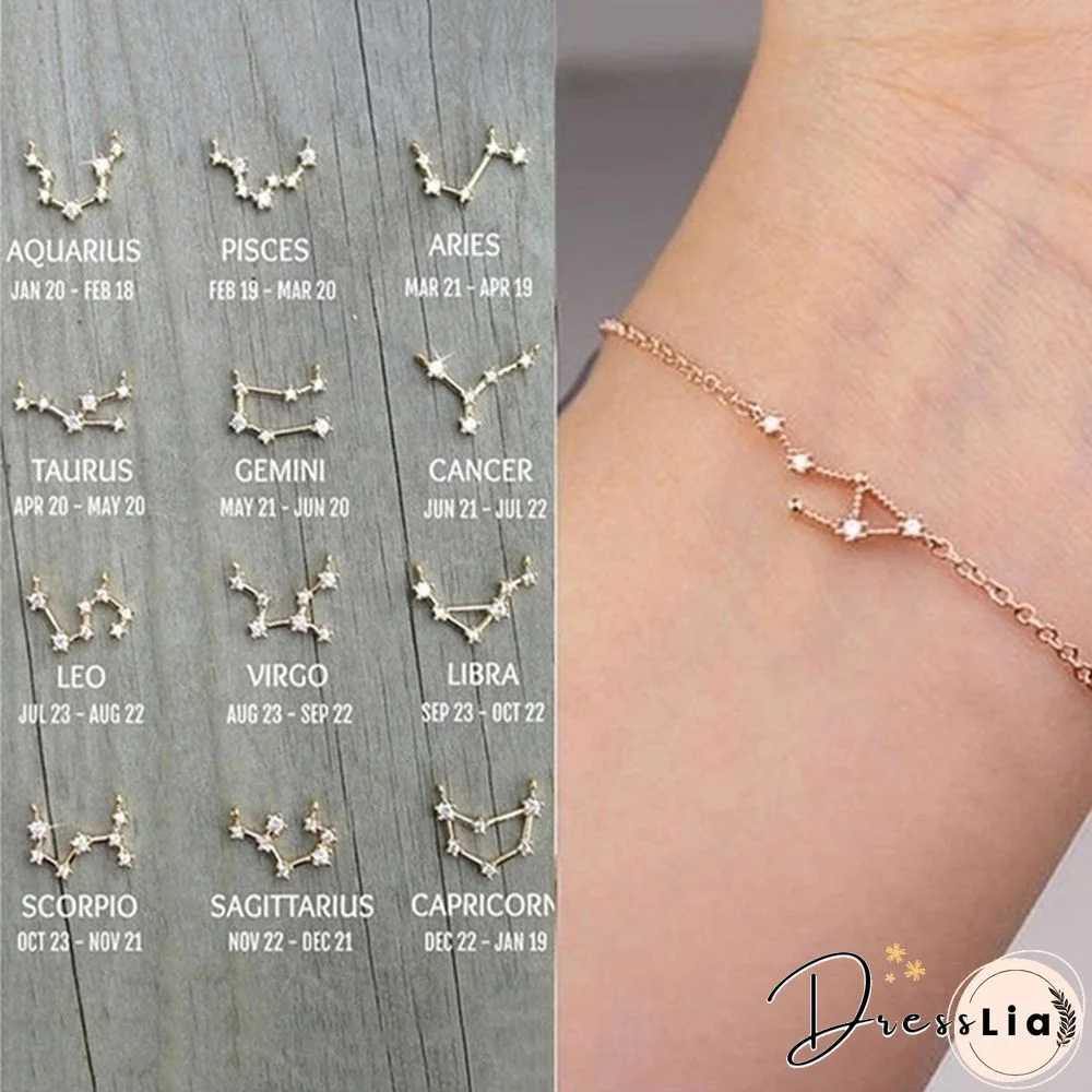 Europe and the United States 12 constellation bracelet crystal bracelet ladies gifts, Libra bracelet, twelve constellations jewelry, constellation jewelry, Libra jewelry, sister gifts