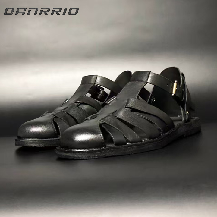 DANRRIO Handmade Genuine Leather Woven Old Roman Sandals Beach Shoes DANRRIO.COM DANRRIO