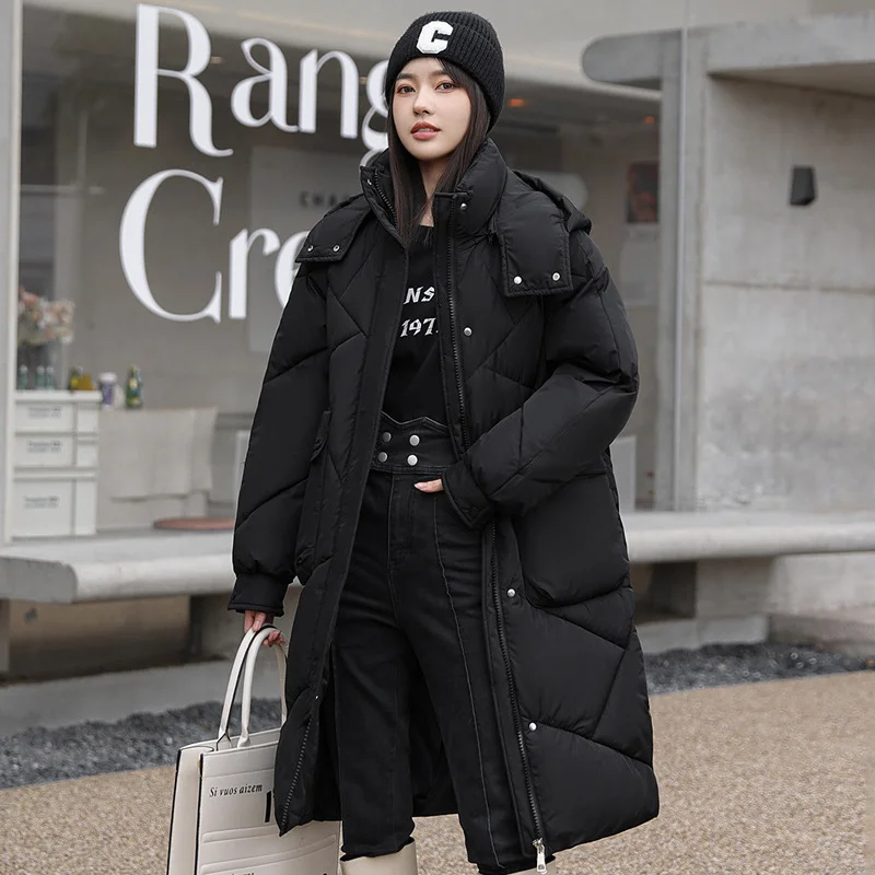 Toloer Winter Cotton-Padded Clothes Women 2023 New Korean Version Down Cotton Clothes Women Over The Knee Long Thick Plus Plus Size Coat Fashion Cotton-Padded Jacket-Outfit Ideas