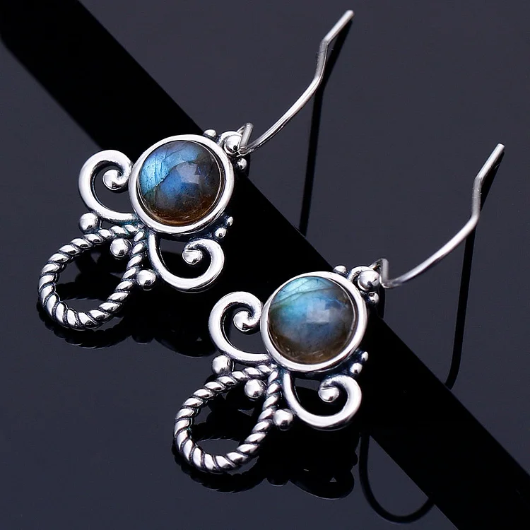 Natural Labradorite Drop Earrings