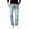 New Men's Casual Versatile Loose Straight Leg Stretch Jeans