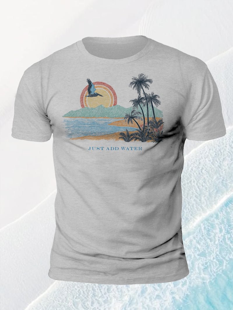Men Only Need to Add Water Beach Hawaiian T-shirt in  mildstyles