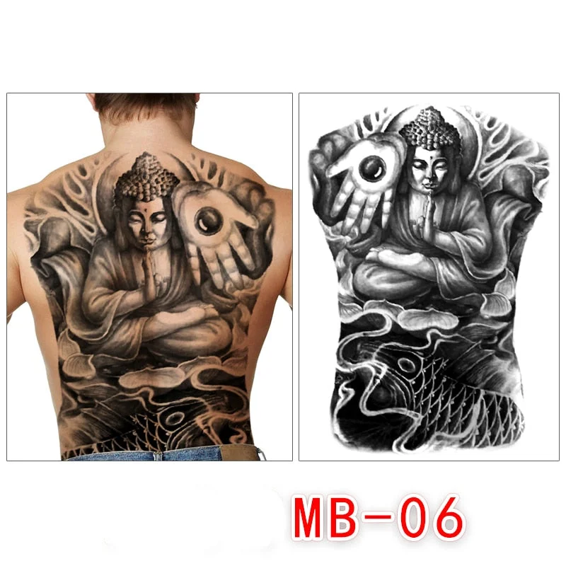 Waterproof temporary men tattoos tattoo full back large tatoo fake dragon girl tattoo body art sticker sexy decals transferable