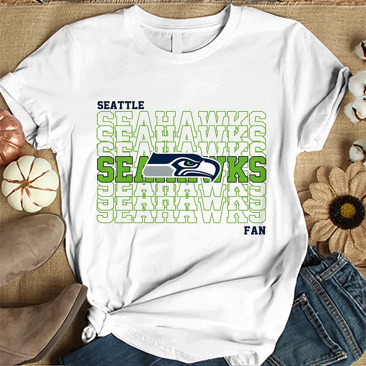 Seattle Seahawks  Women's White Relaxed T-Shirt