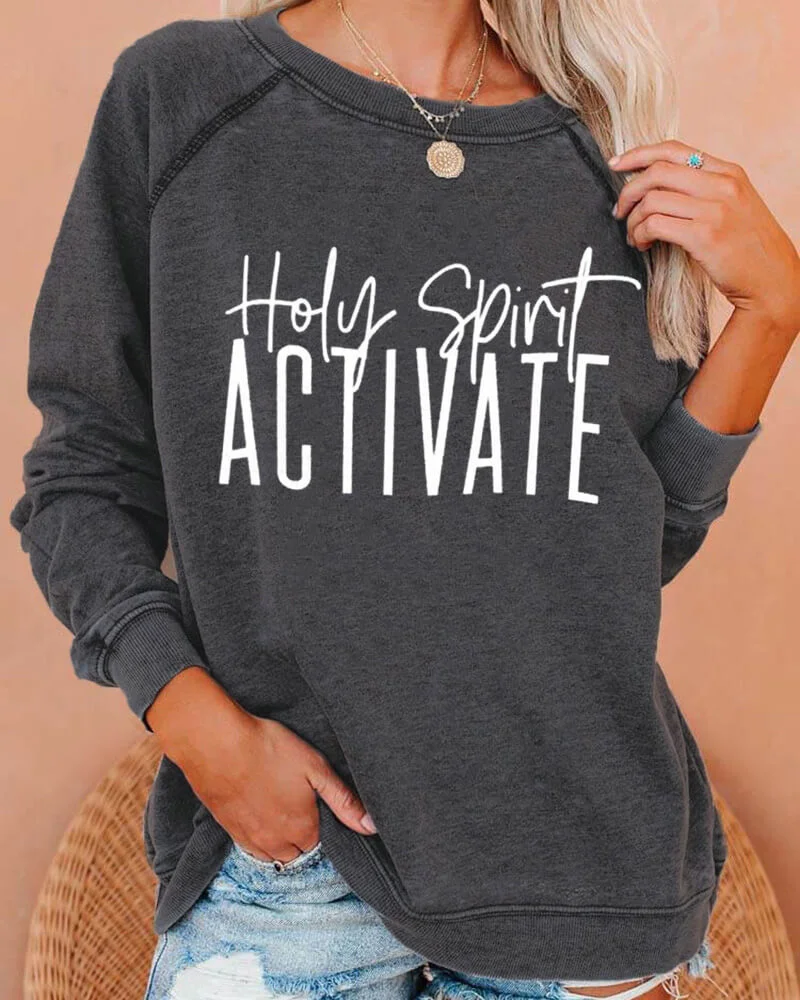 Holy Spirit Activate Deep Gray Sweatshirt