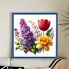 Lilac And Tulip-Partial 11CT Stamped Cross Stitch Bead Embroidery 36*36cm/14.17*14.17in tapestrymarket