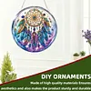Ornement solaire de peinture en diamant attrape-r&ecirc;ves boh&egrave;me, 7,87 pouces rond DIY