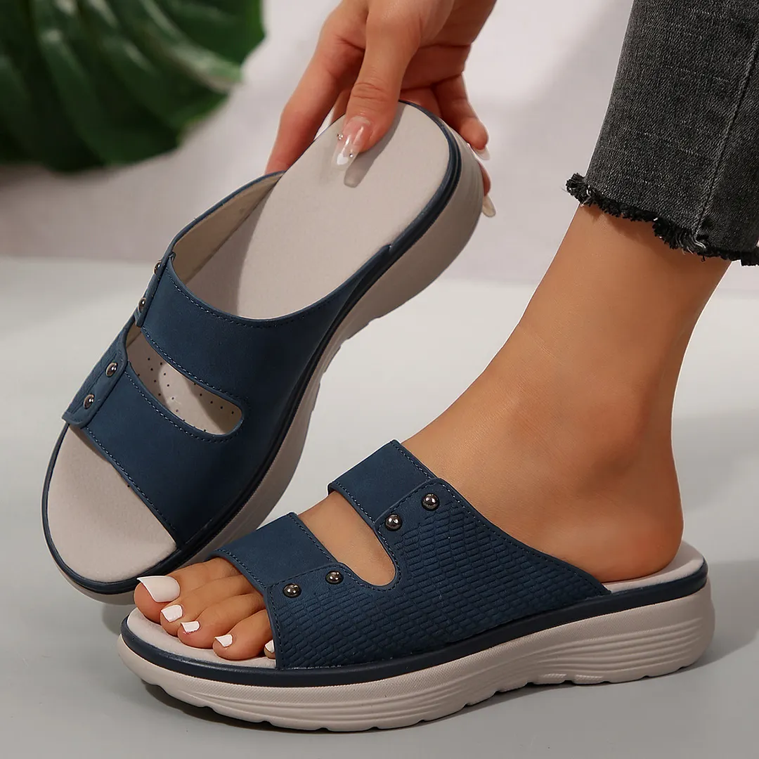 Breakj Breakj New Summer Thick-Soled Slippers Women's Shoes Thick Soles With Casual Slippers Outside Wearing Cold Slippers