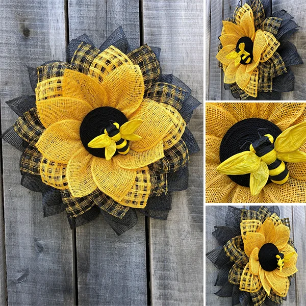🐝🌻Bee Sunflower Wreath / Easter Bee Day Party Decoration