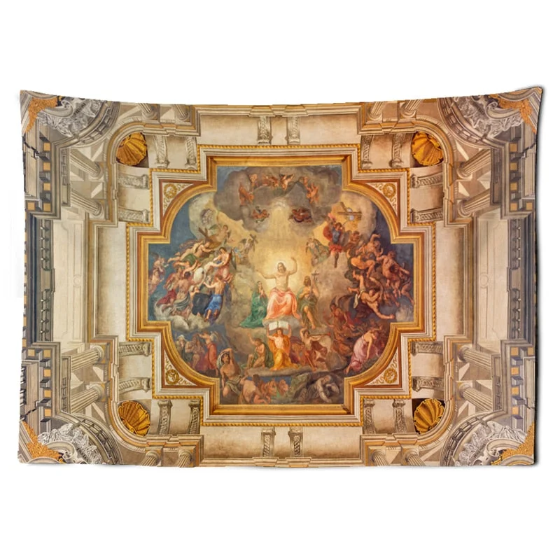 Christ Jesus Tapestry Wall Hanging Artistic Polyester Fabric Cottage Dorm Wall Art Home Decoration Brown Wall Decoration