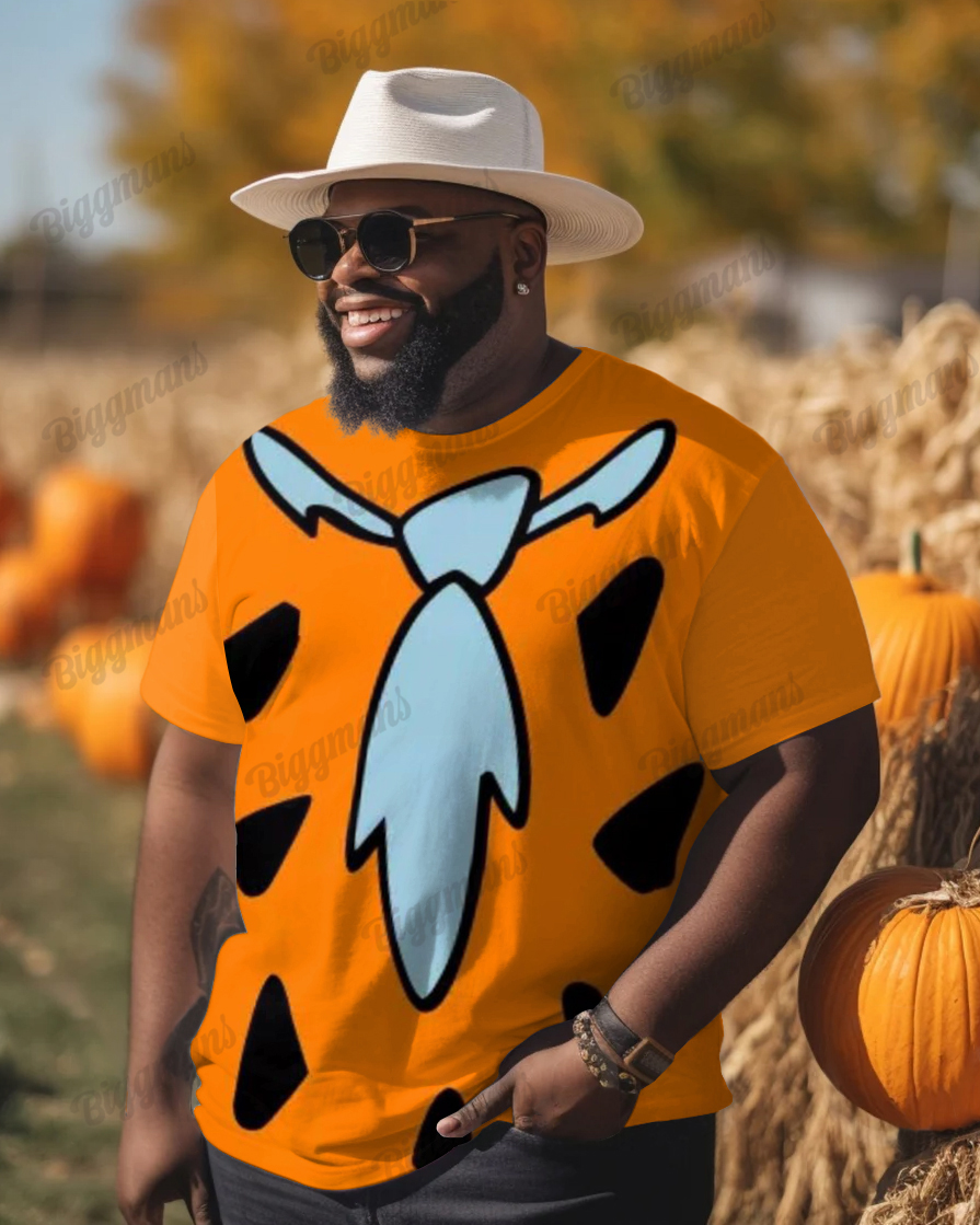 Fred Flintstone Tie Men's Plus Size Short Sleeve T-Shirt
