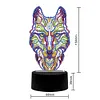 DIY Diamond Painting 7 Color Night Light Lamp Home Decoration Ornament Gift Kit(Wolf)