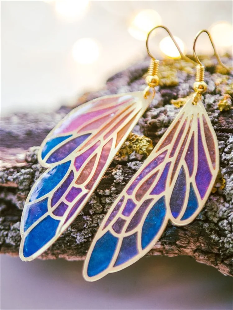 VChics Dreamy Gradient Translucent Wings Earrings