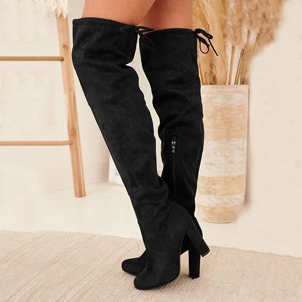 Suede Thigh High Boots