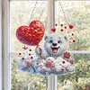 Diamond Painting Acrylic Cloud Heart White Bear Diamond Painting Art Pendants for Adults