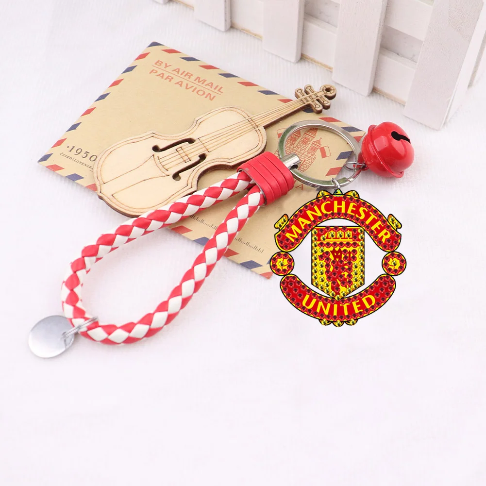Manchester United FC DIY Diamonds Painting Keychain Crystal Mosaic Keyring Crafts Gift(Double Sided)