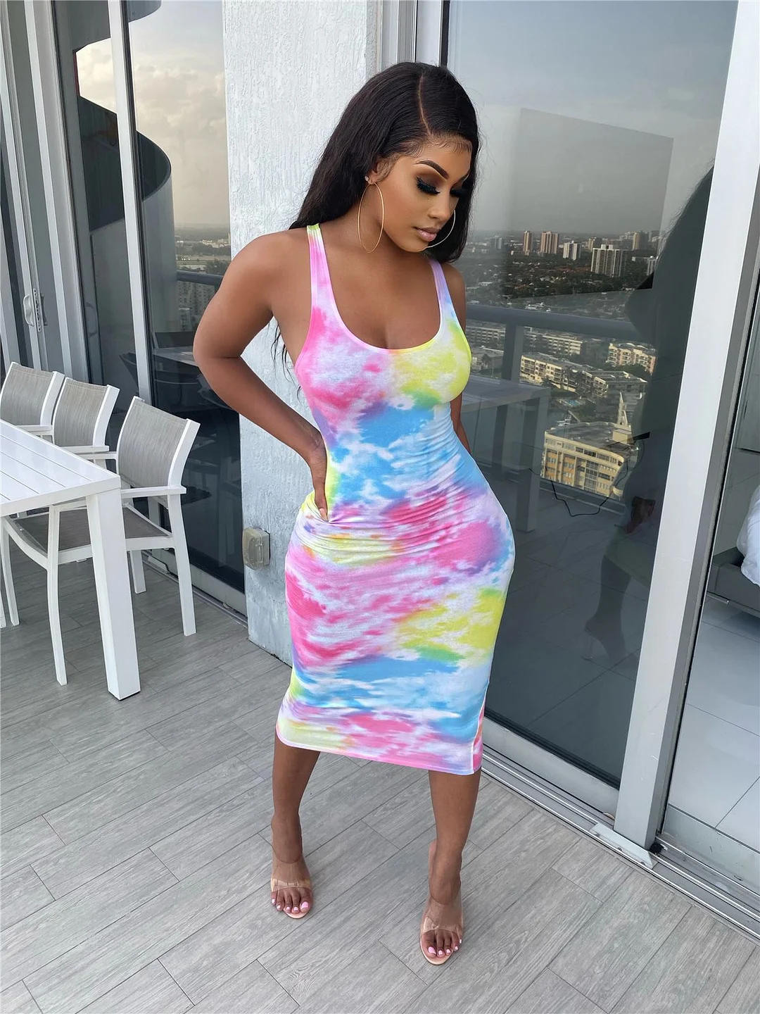 New Sexy Tie Dye Print Dress | IFYHOME