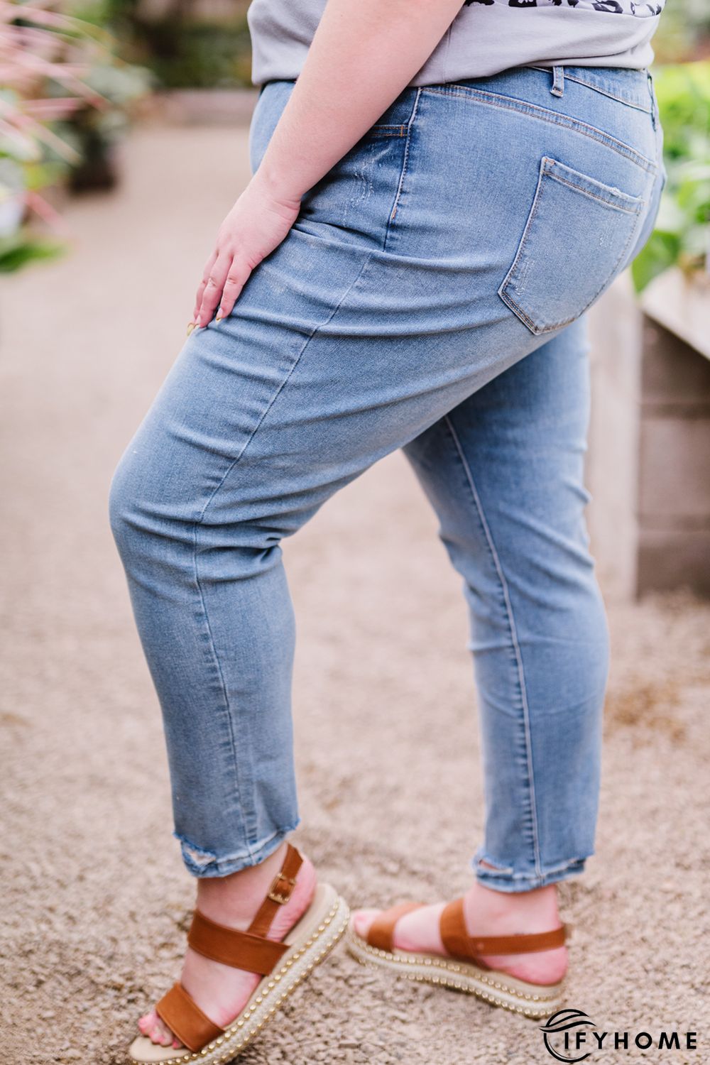 Sky Blue High Rise Skinny Plus Size Jeans | IFYHOME