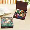 Colorful Hummingbird Wooden DIY Crystal Art Sticky Notes Holder (160 Blank Notepads) Diamond Painting Sticky Notes Dispenser Ideal for Home Office Supplies Handicrafts Gifts