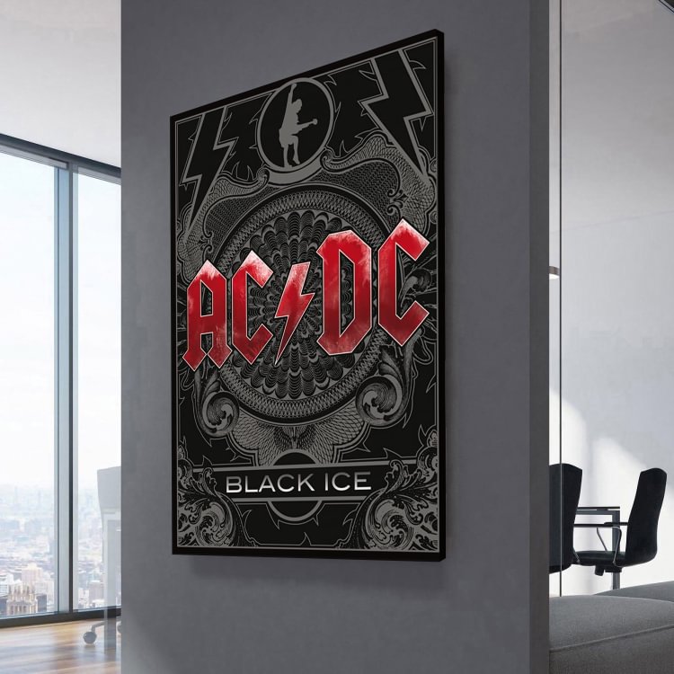 AC/DC Black Ice Album Poster Canvas Wall Art
