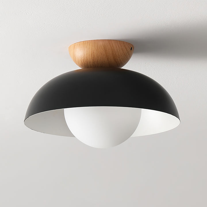 Nordic Modern Metal & Wood Black White Pendant Lamp & Ceiling Lamp