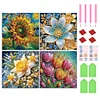 (4er-Pack) Blumen - speziell geformtes Diamantgemälde - 30*30cm