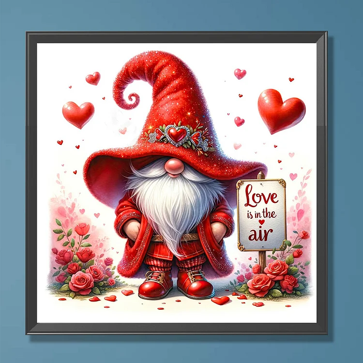 DIY FULL ROUND Drill Diamond Painting Valentines Day Flower Gnome Decor  40x30cm $12.75 - PicClick AU