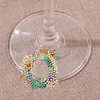 (Limited Stock)2pcs DIY Diamond Painting Ornament Flower Alphabet Wine Glass Charm、[Everydayedeals]