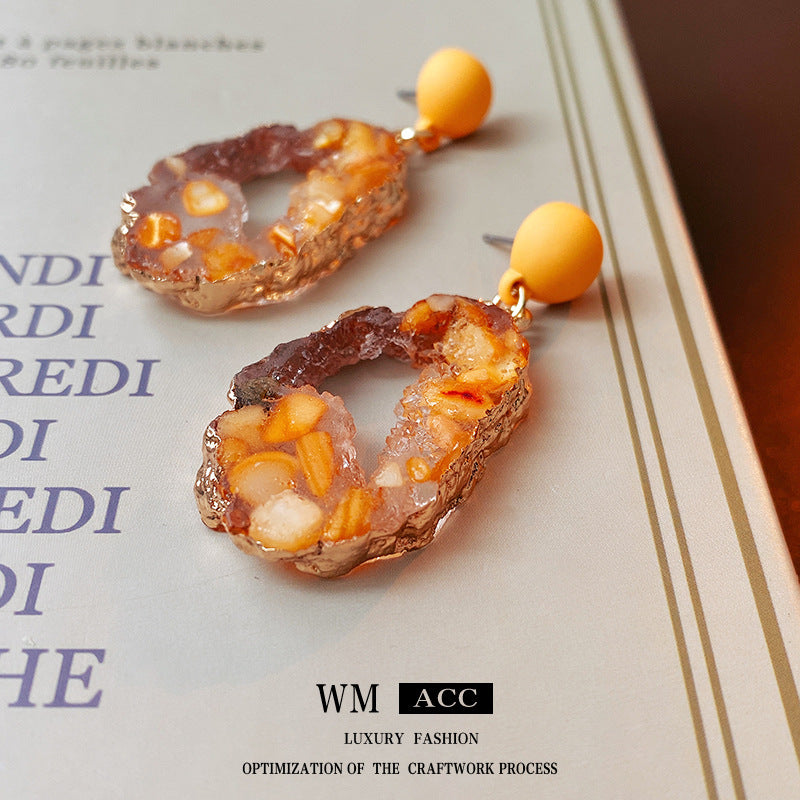 Luxurious Ellipse Geometric Alloy Electroplating Earrings