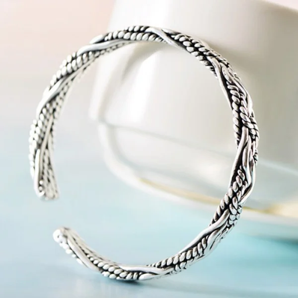 Sterling Silver Braided Cuff Bracelet