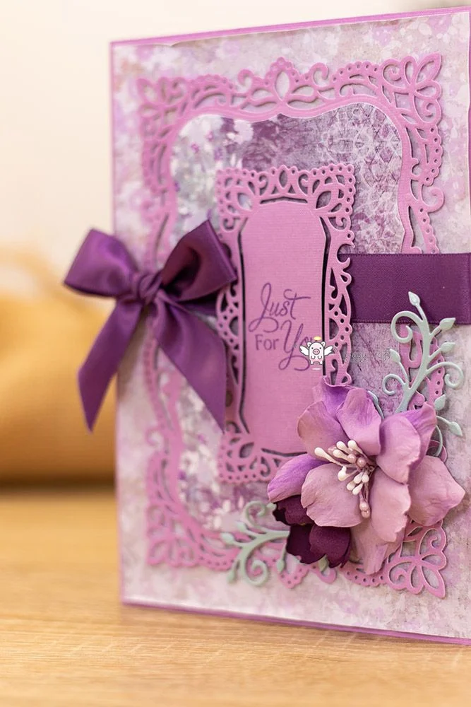 Piggy Craft metal cutting dies cut die mold Lace rectangular frame Scrapbook paper craft knife mould blade punch stencils dies