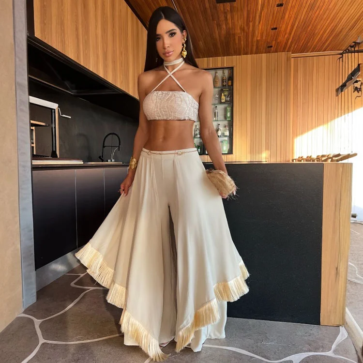 Bandeau Tassel Top and Pants