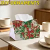 Christmas Poinsettia Butterfly 24cm DIY Diamond Painting Rhinestones Decorative Tissue Box Reusable Crystal Mosaic PU Tissue Holder for Home Car Desk Decoration Craft