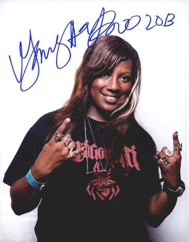 Three Six Mafia Gangsta Boo signed rap 8x10 Photo Poster painting W/Certificate Autographed 0401