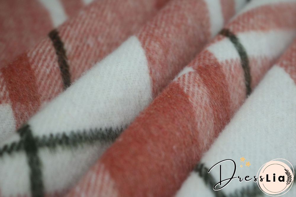 Classic Check Single-breasted Long Woolen Coat
