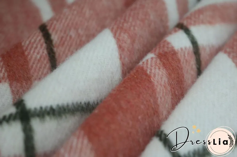 Classic Check Single-breasted Long Woolen Coat
