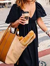 Simple Loose Short Sleeves Maxi Dress