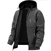 Men's Daily Casual Zip Hoodie Outerwear Streetwear Hoodies Navy Blue Dark Gray Gray Hooded Pocket Going Out Streetwear by Inlyline