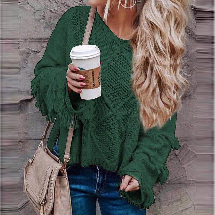 Women's Casual Sweaters O Neck Green Office Lady Pullovers Winter Plus Size Thicken Warm Twisted Knitted Sweater - BlackFridayBuys