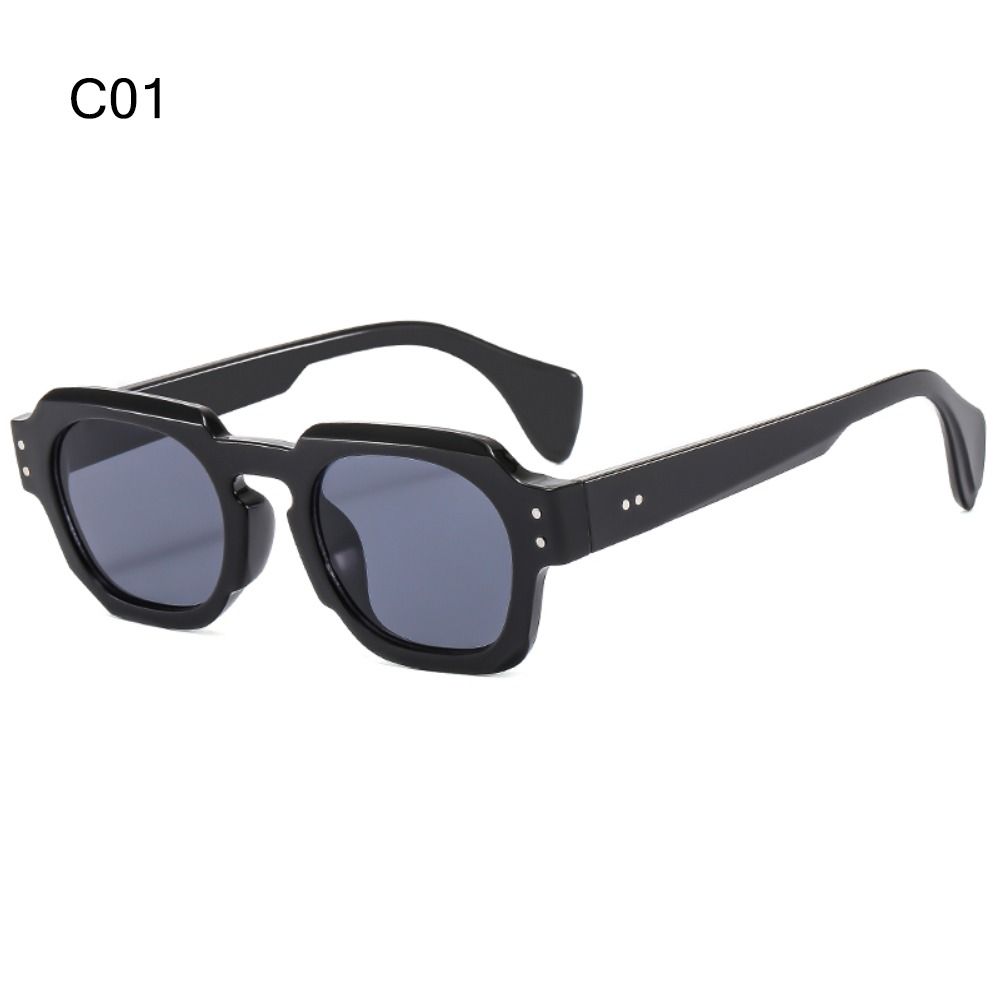 Punk Women's Square Sunglasses Trendy UV400 Protection Y2K Rivets Sun Glasses Vintage Eyewear for Beach/Travel/Streetwear