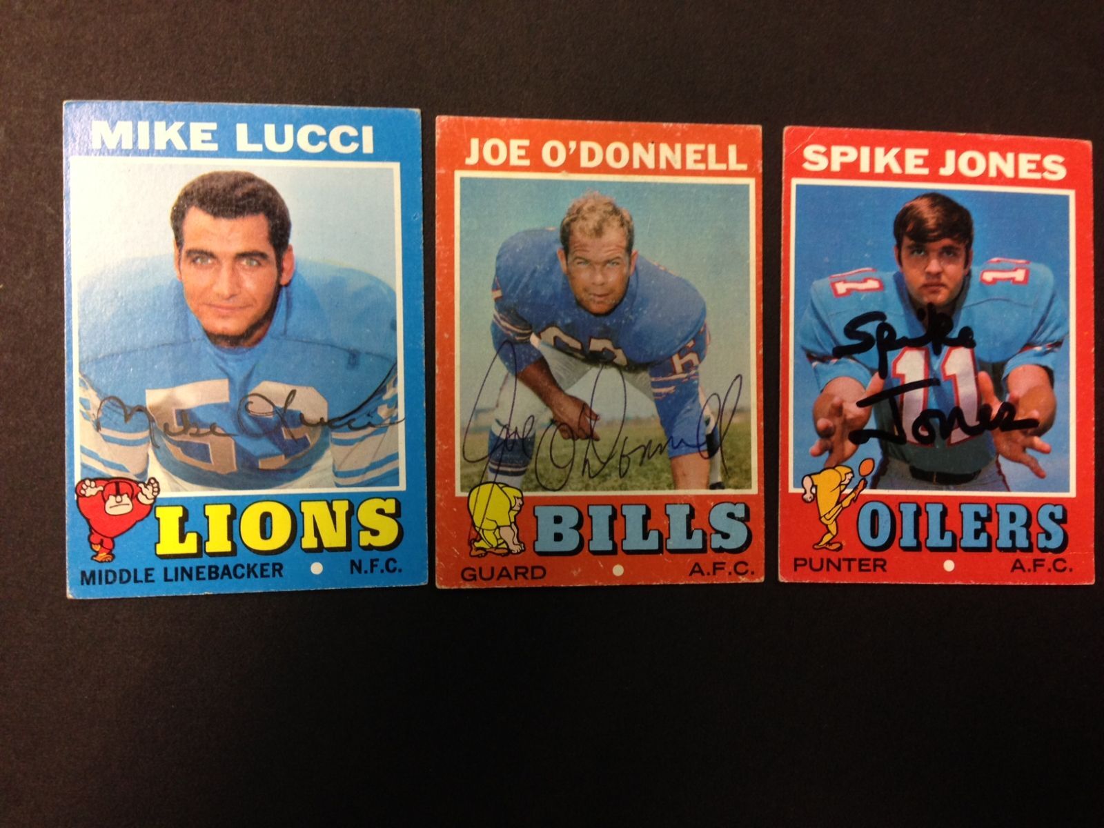 Mike Lucci Autographed 1971 Topps Card Detroit Lions with COA