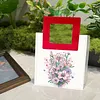 Sac &agrave; main bricolage avec peinture en diamant avec poign&eacute;e carr&eacute;e, sac fourre-tout pour peinture en diamant, kits de peinture multi-usages en diamants, sacs &agrave; main cr&eacute;atifs pour femmes, cadeau artisanat pour filles (fleurs en fleurs)