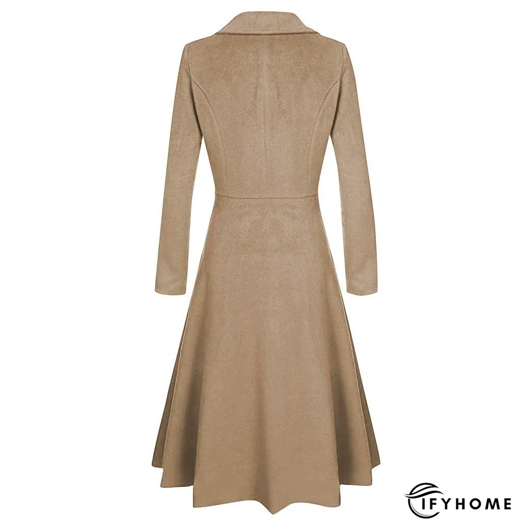 Women's Wool Blend Coat Winter Long Pea Coat Christmas Party Fall Lapel Overcoat Slim Fit Elegant & Luxurious Dress Jacket Long Sleeve Vintage Style White Black Purple Red | IFYHOME