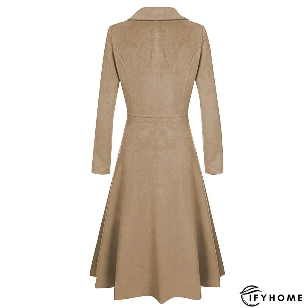 Women's Wool Blend Coat Winter Long Pea Coat Christmas Party Fall Lapel Overcoat Slim Fit Elegant & Luxurious Dress Jacket Long Sleeve Vintage Style White Black Purple Red | IFYHOME