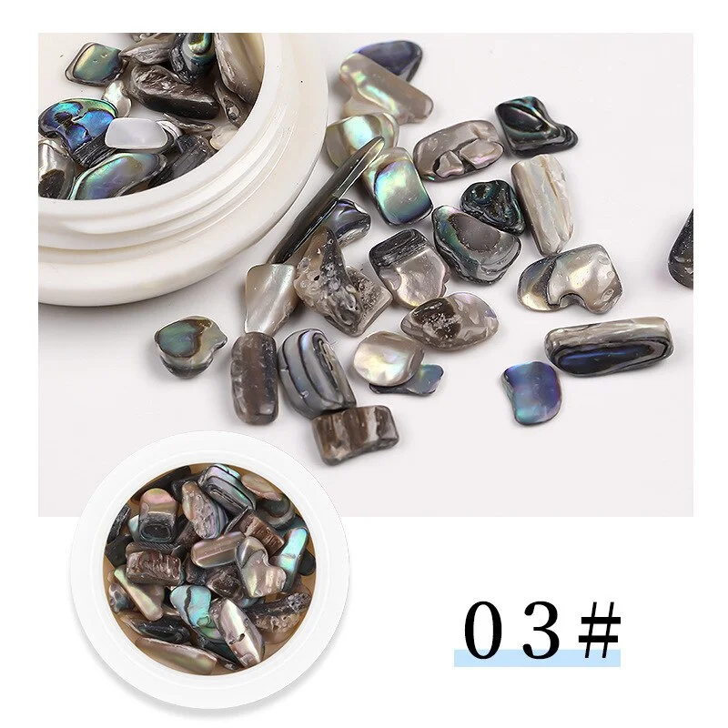 1box Black Color Nail Gems Fashion Shell Nail Stone Irregular Abalone Sequined Nail Decoration DIY Japanese Nail Art Design