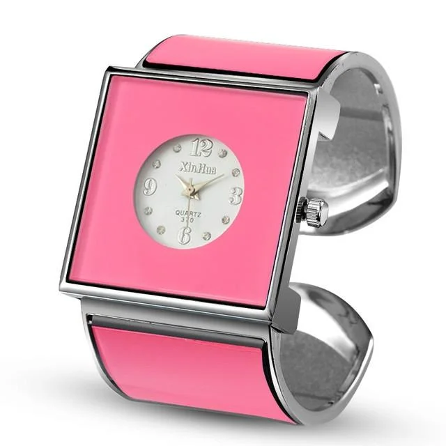 Square Large Dial Bracelet Quartz Watch for Women
