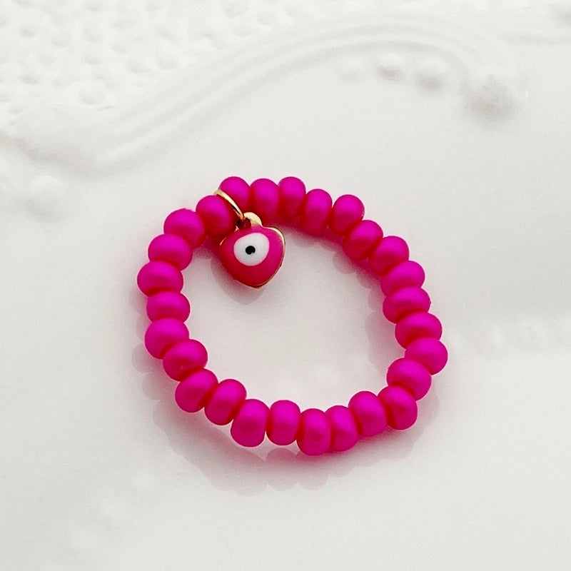 Cute Sweet Devil’s Eye Paw Print Butterfly Stainless Steel Crystal Charm Enamel Plating Gold Plated Rings