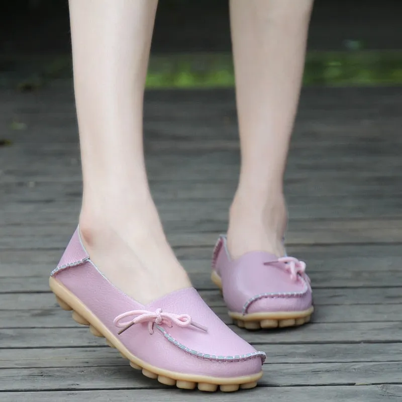 Woman Shoes Casual PU Leather Flat Shoes For Women Round Toe Non Slip Nurse Chef Shoes Women Flats Fashion Chaussure 2021